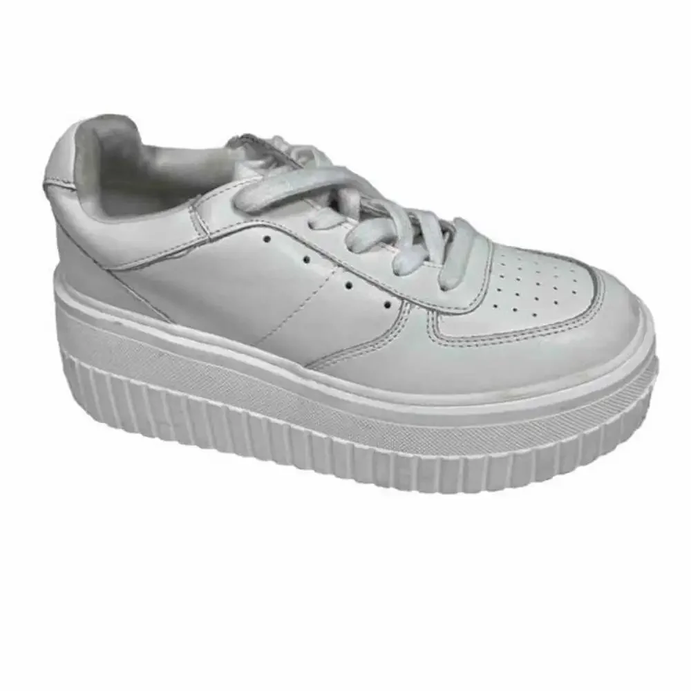 Madden Girl Women's Platform White Sneakers Perforated Toe Size 6.5 New